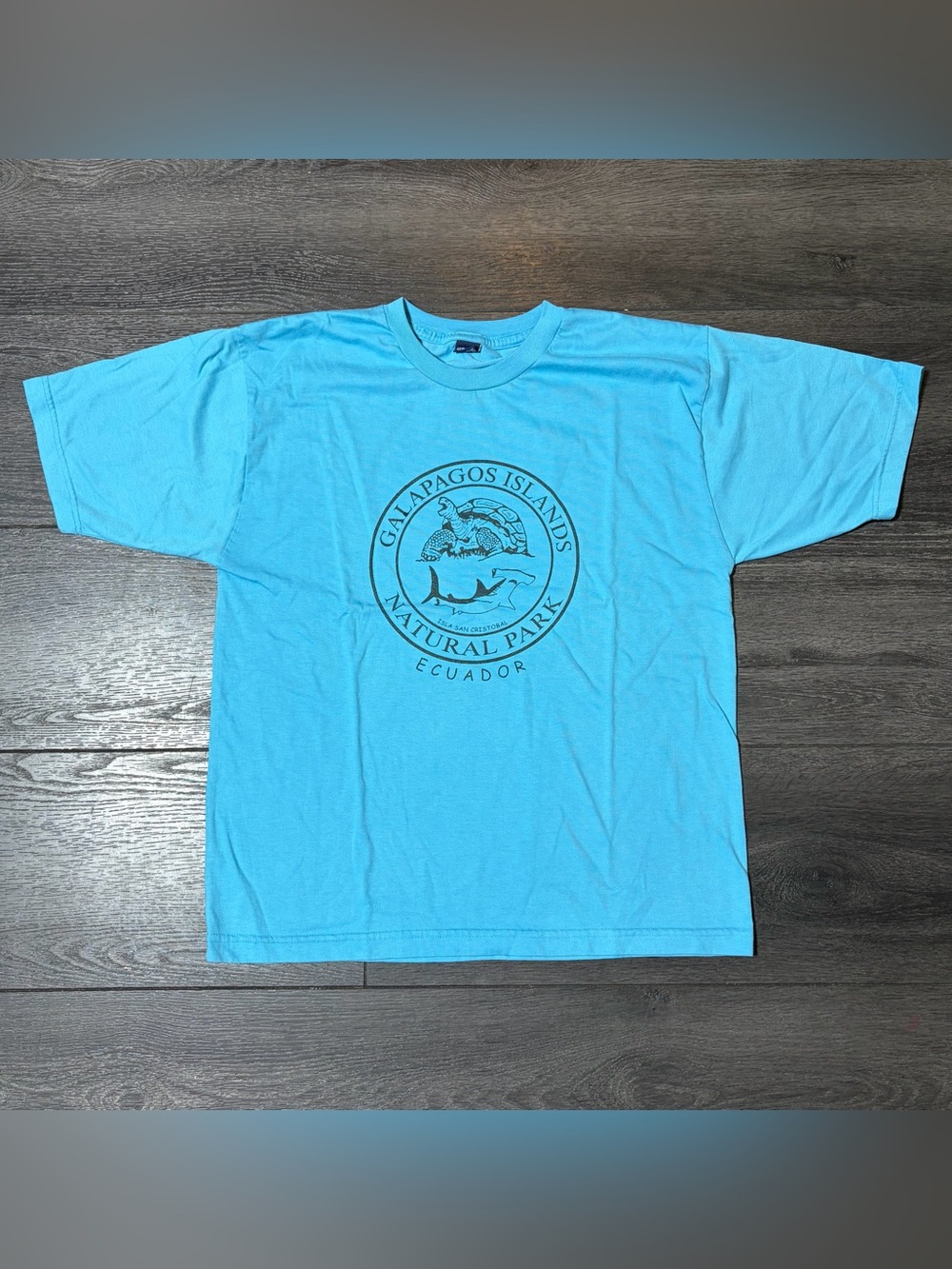 Galapagos Islands Ecuador Natural Park SS T-Shirt Blue Summer Men’s Size Large